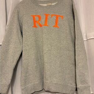 Gray Sweatshirt with Orange RIT Letters